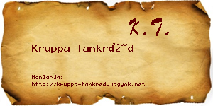 Kruppa Tankréd névjegykártya